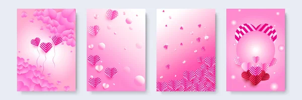 Rozšíření Láska Růžová Papercut Styl Láska Karta Design Pozadí — Stockový vektor