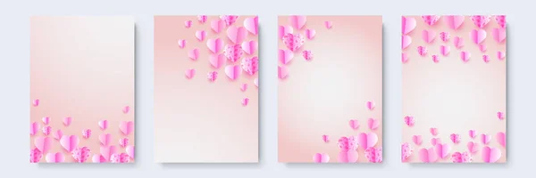 Lovely Glow Pink Papercut Stílus Tervezés Háttér — Stock Vector