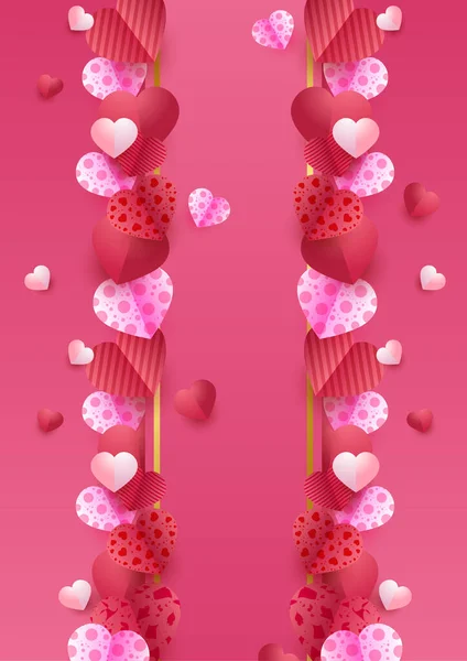 Alla Hjärtans Dag Universell Kärlek Hjärta Affisch Bakgrund Snygg Hjärta — Stock vektor