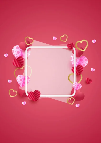Día San Valentín Amor Universal Corazón Cartel Fondo Feliz Día — Vector de stock