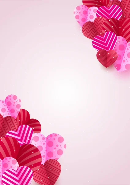 День Святого Валентина Универсальный Любовный Постер Сердца Фон Стильное Сердце — стоковый вектор