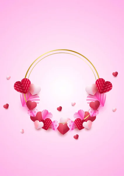 Valentine Day Universal Love Heart Poster Background Coeur Élégant Luxe — Image vectorielle