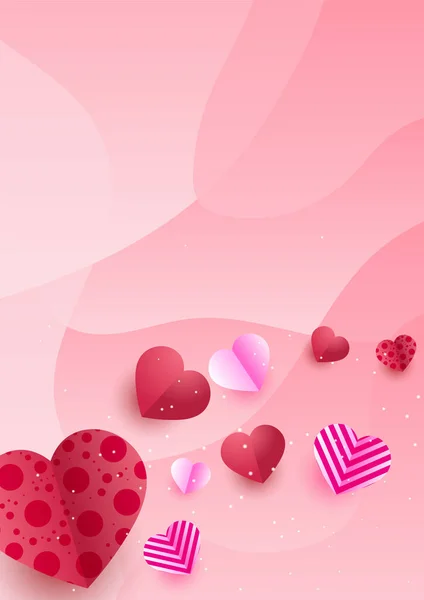 Valentine Day Universal Love Heart Poster Background Gradient Wave Love — Stock Vector