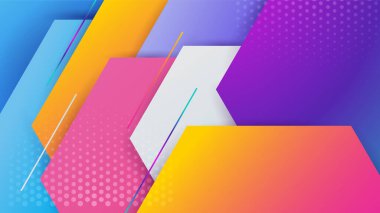 Geometrik Katman Renkli soyut tasarım arka planı