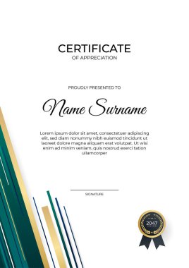 Modern gradyan mavi altın sertifika tasarımı Şablonu