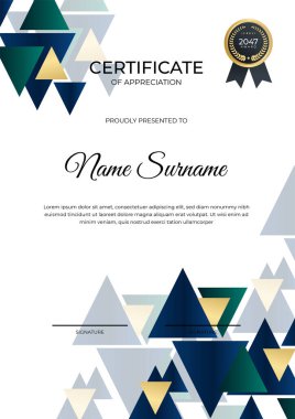 Modern gradyan mavi altın sertifika tasarımı Şablonu