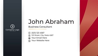 Temiz kurumsal siyah kırmızı altın tasarım kartvizit şablonu
