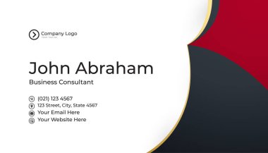 Minimalis siyah kırmızı altın tasarım kartvizit şablonu arka planı