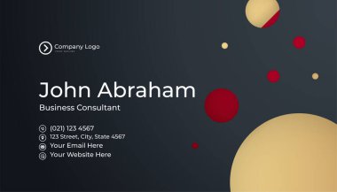 Minimalis siyah kırmızı altın tasarım kartvizit şablonu arka planı