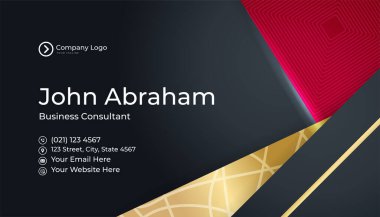 Zarif Modern Profesyonel Siyah Altın Tasarım Kartı şablonu arka planı