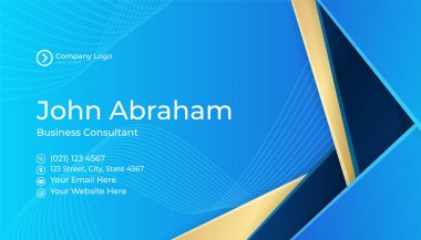 Zarif Modern profesyonel mavi altın tasarım kartvizit şablonu arka planı