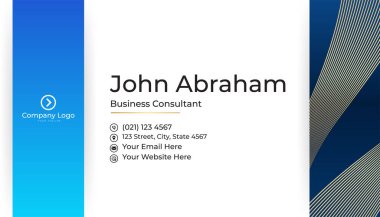 Temiz mavi altın tasarım kartvizit şablonu arka planı