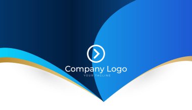 Minimalis blue gold tasarım kartvizit şablonu arka planı