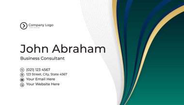 Temiz şirket mavi altın tasarım kartvizit şablonu