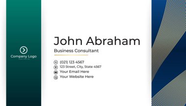 Temiz şirket mavi altın tasarım kartvizit şablonu