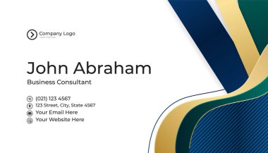 Modern profesyonel şirket mavi altın tasarım kartvizit şablonu