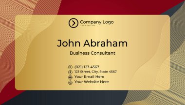 Modern profesyonel şirket siyah altın tasarım kartvizit şablonu