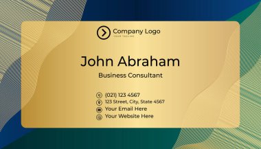 Modern profesyonel şirket mavi altın tasarım kartvizit şablonu
