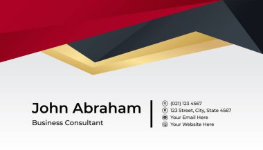 Minimalis siyah kırmızı altın tasarım kartvizit şablonu arka planı