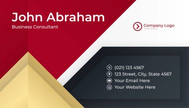 Minimalis siyah kırmızı altın tasarım kartvizit şablonu arka planı