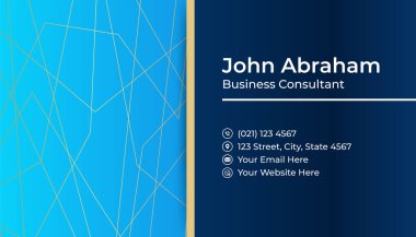 Modern profesyonel şirket mavi altın tasarım kartvizit şablonu