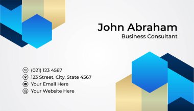 Modern profesyonel şirket mavi altın tasarım kartvizit şablonu