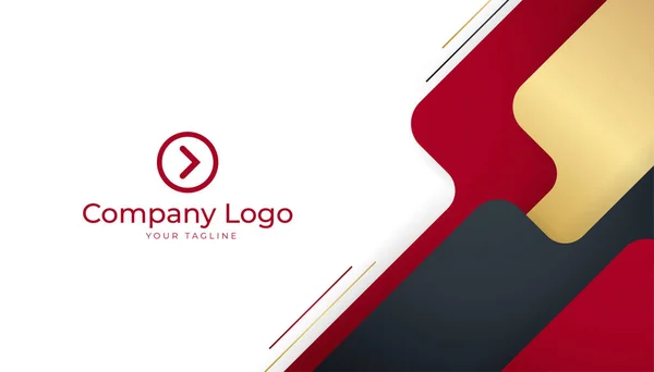 Moderno Profesional Corporativo Negro Rojo Oro Diseño Tarjeta Visita Plantilla — Vector de stock