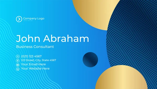 Moderne Professionelle Corporate Blue Gold Design Visitenkarte Vorlage Hintergrund — Stockvektor