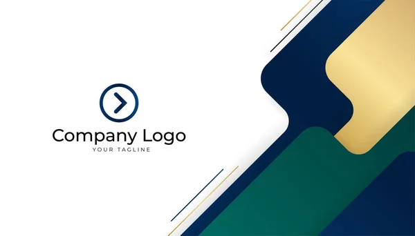 現代のプロの企業青緑の金のデザインの名刺テンプレートの背景 — ストックベクタ