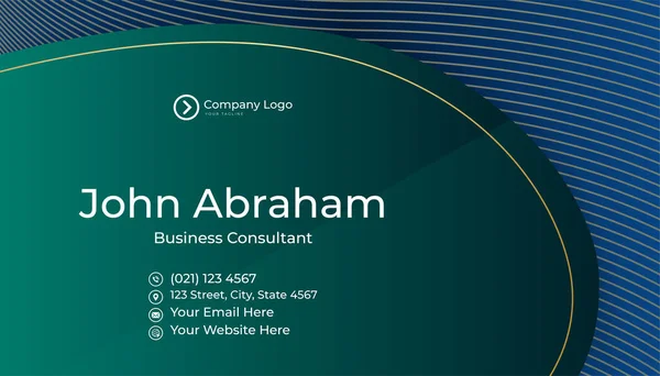 Minimalis blue green gold design kartvizit şablonu arka planı