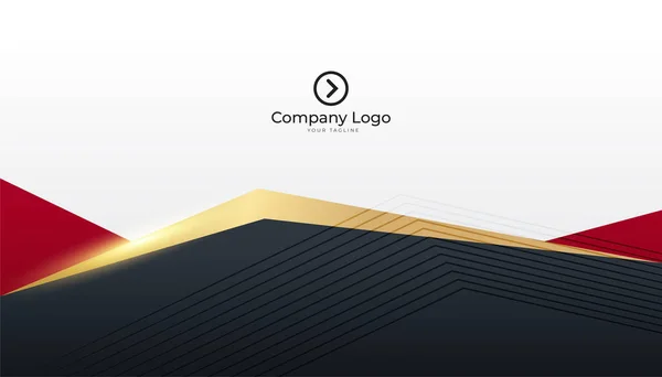 Minimalis Black Red Gold Design Business Card Template Background — 스톡 벡터