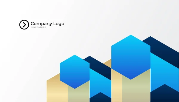 Moderne Professionelle Corporate Blue Gold Design Visitenkarte Vorlage Hintergrund — Stockvektor