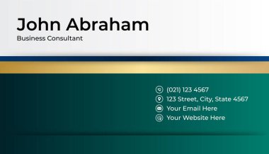 Temiz şirket mavi altın tasarım kartvizit şablonu
