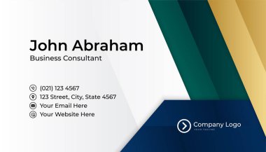 Minimalis blue green gold design kartvizit şablonu arka planı