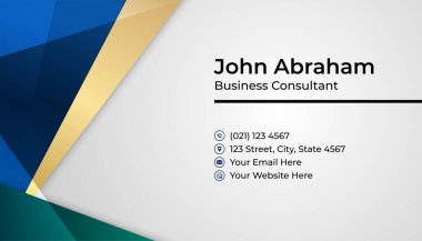 Modern profesyonel şirket mavi altın tasarım kartvizit şablonu