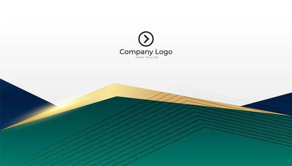 Minimalis Azul Verde Oro Diseño Tarjeta Visita Plantilla Fondo — Vector de stock