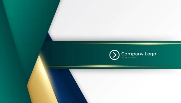 Saubere Corporate Blue Green Gold Design Visitenkarten Vorlage Hintergrund — Stockvektor