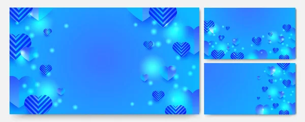 Love Blur Blau Papercut Stil Design Hintergrund — Stockvektor