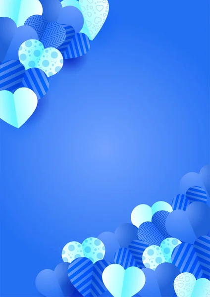 Walentynki Uniwersalne Niebieskie Serce Miłość Plakat Tle Walentynki Niebieski Papercut — Wektor stockowy