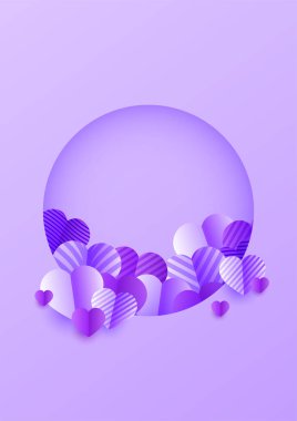 Mor Kağıt Biçimli Aşk Kart Tasarımı Arkaplanı