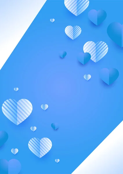 Valentine Day Universal Blue Love Heart Poster Background Celebrate Valentine — Stock Vector