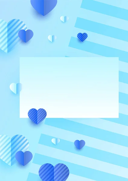 Valentine Day Universal Blue Love Heart Poster Background Valentine Carré — Image vectorielle