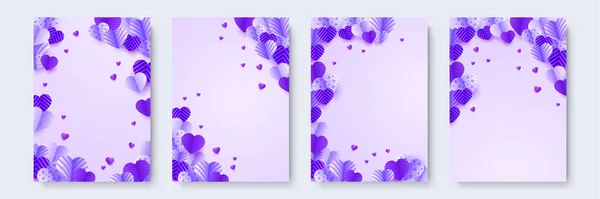 Valentine Day Universal Love Heart Poster Background Célébrez Valentine Urple — Image vectorielle