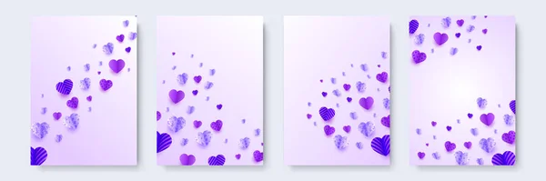 Valentine Day Universal Love Heart Poster Background Coeur Suspendu Violet — Image vectorielle