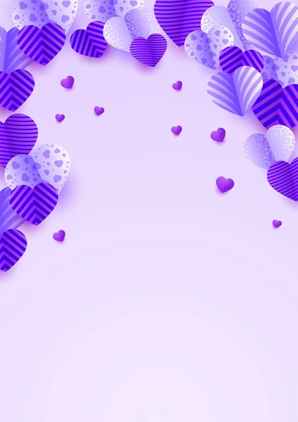 Dia Dos Namorados Universal Suave Pastel Roxo Amor Fundo Cartaz —  Vetores de Stock