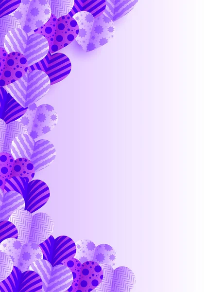 Célébrez Saint Valentin Doux Violet Papercut Style Love Card Design — Image vectorielle