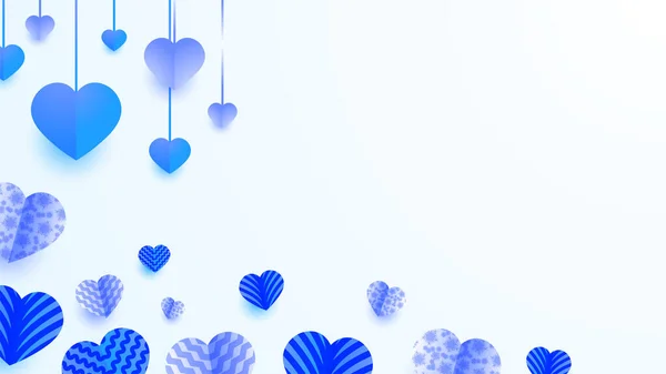 Valentine Blue Papercut Design Hintergrund — Stockvektor