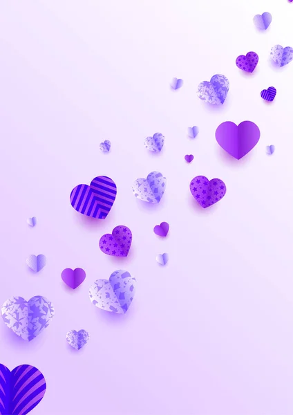 Coeur Suspendu Violet Style Papercut Fond Conception Carte Amour — Image vectorielle