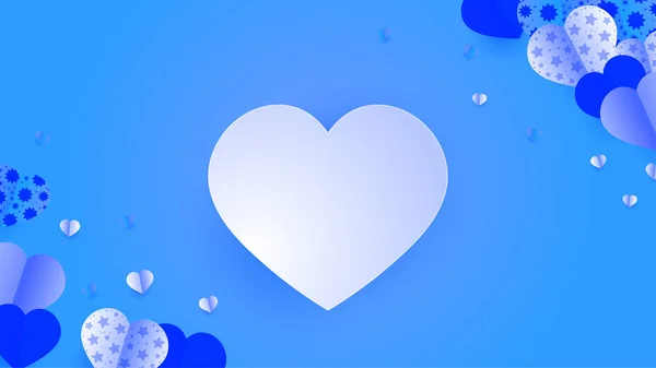 Lovely White Blue Papercut Style Design Background — Stock Vector