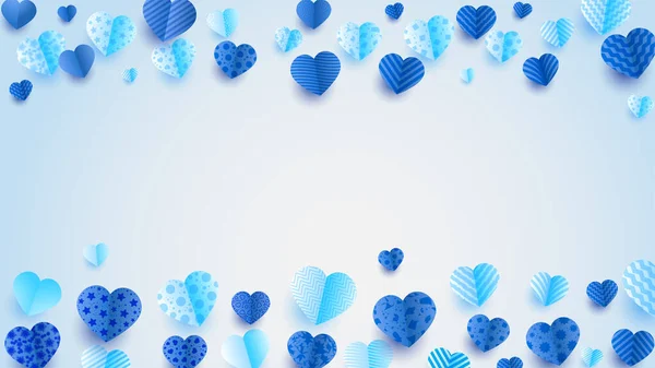 Spread Love Niebieski Papercut Styl Love Card Design Tło — Wektor stockowy